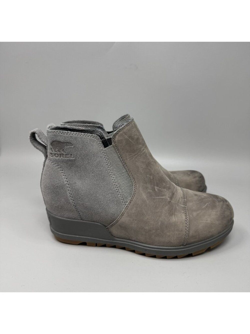 Sorel Evie II Chelsea Slip On Boots Gray Women Winter Boots Size 8